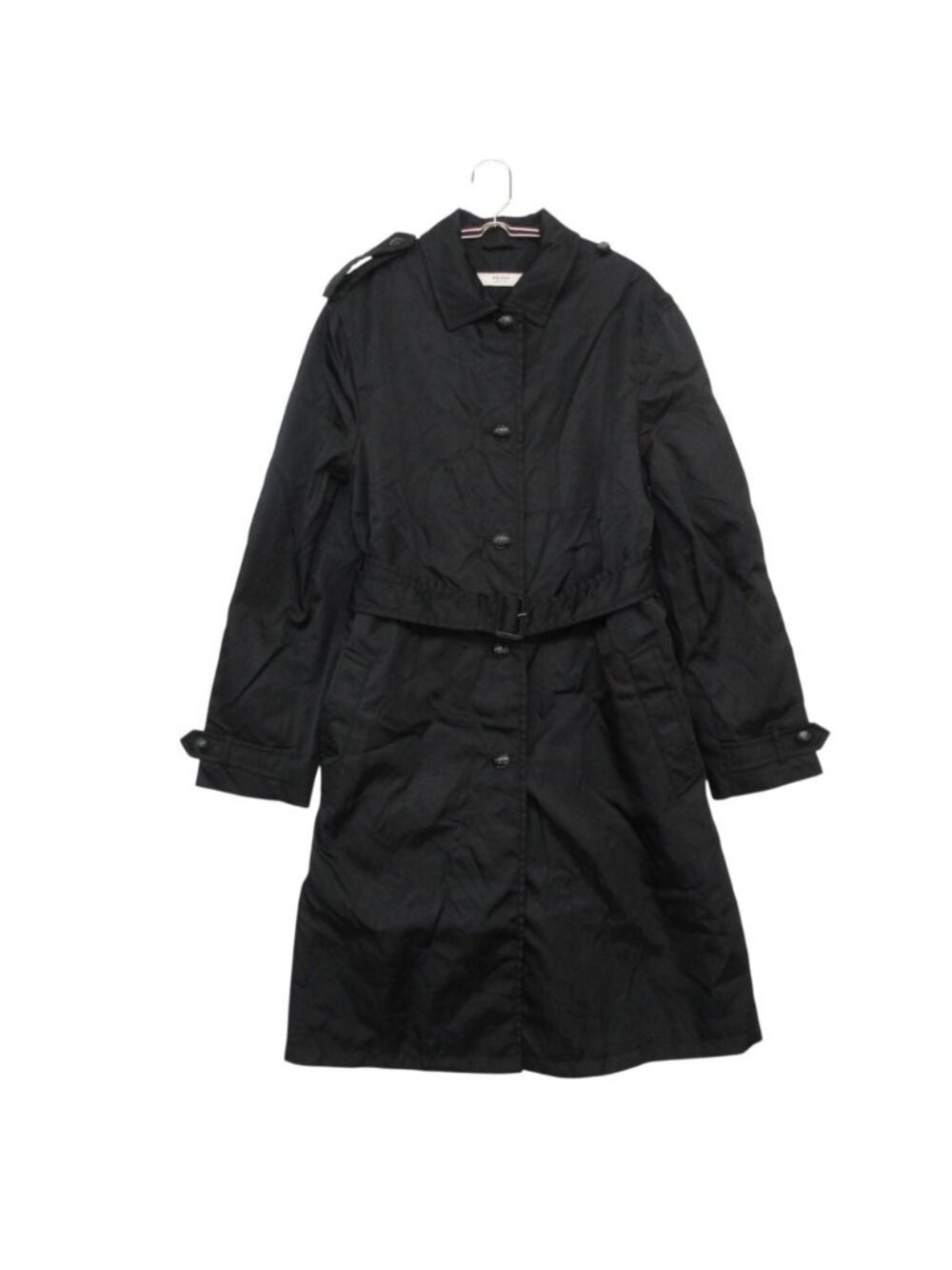 Prada Trench Coat Nylon Long Jacket Black